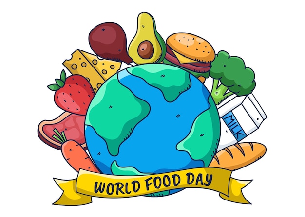 Doodle día mundial de la alimentación