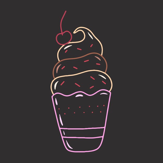 Doodle dibujado a mano helado vector ilustración aislada