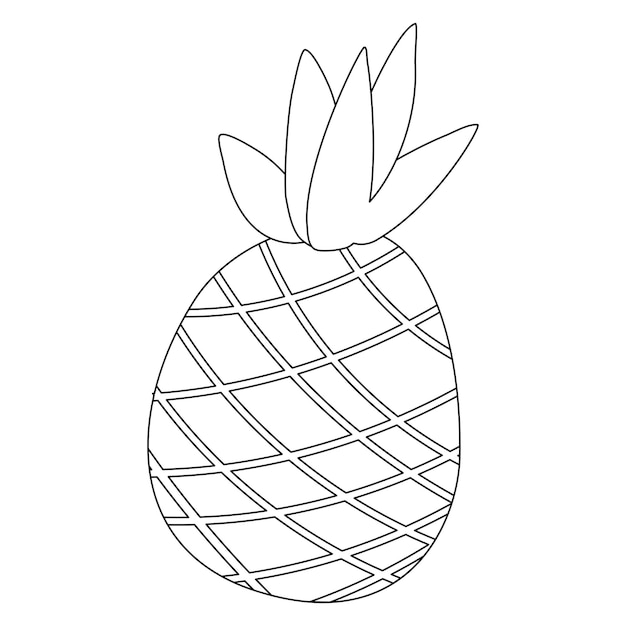 Vector doodle dibujado a mano de piña