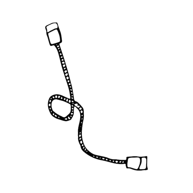 Doodle dibujado a mano saltando la cuerda Vector saltando la cuerda Esquema