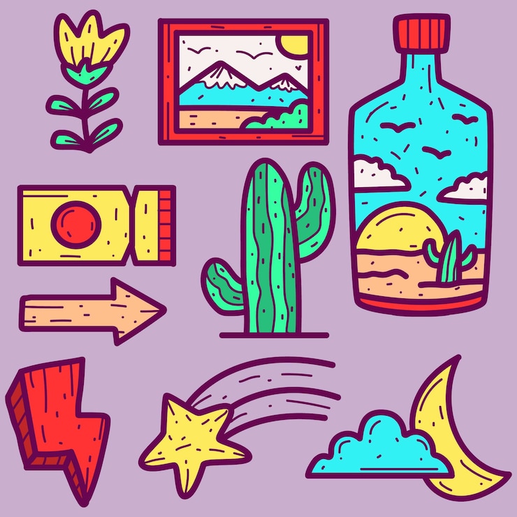 Vector doodle de dibujos animados abstractos