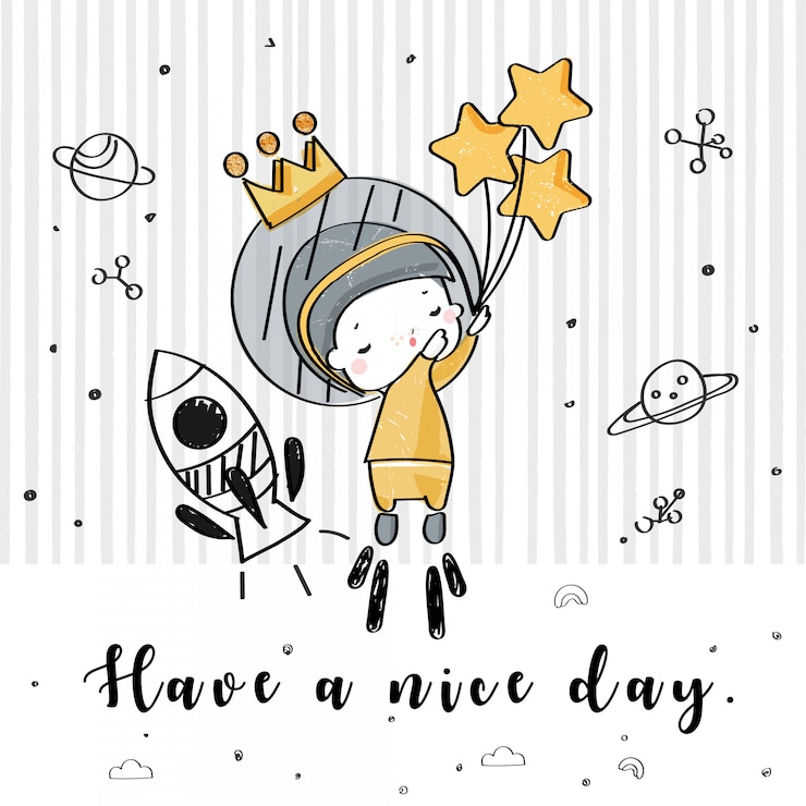Vector doodle de dibujos animados de dibujo minimalista con pintura de princesa de tinta