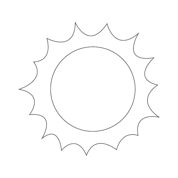 Doodle dibujos animados sol Vector línea arte ilustración logo niños página para colorear