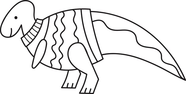 Vector doodle de dinosaurio navideño