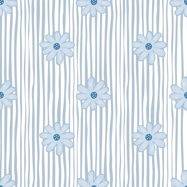 Doodle ditsy de patrones sin fisuras. Impresión de manzanilla dibujada a mano. Ornamento floral abstracto. Telón de fondo botánico simple. Diseño para tela, estampado textil, superficie, envoltura, cubierta. ilustración vectorial de la vendimia