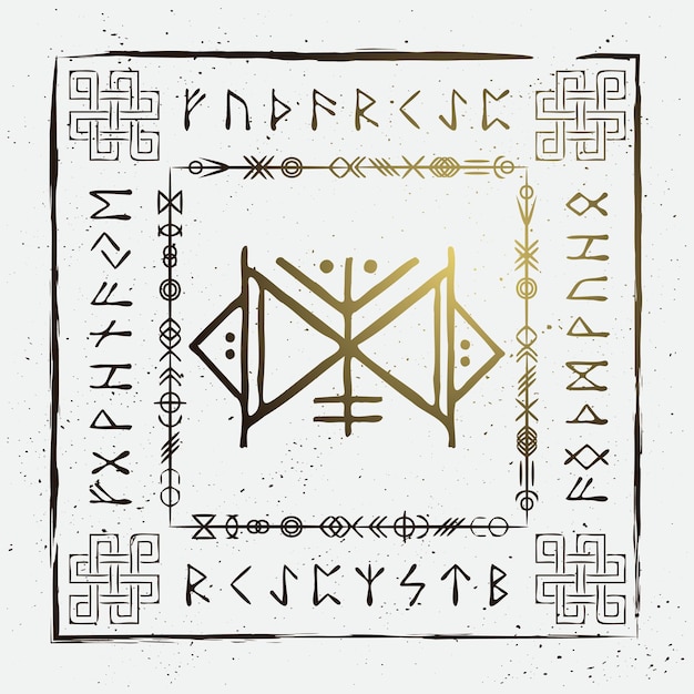 Doodle escandinavo enlazar defensa de runas