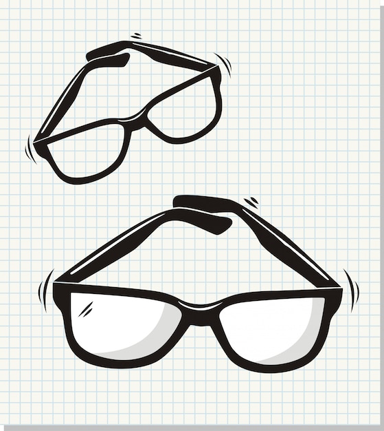 Vector doodle estilo gafas de sol vector illustration