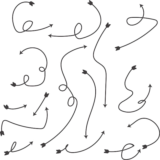 doodle de flecha dibujada a mano