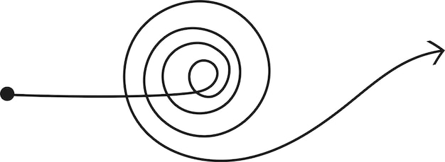El doodle de la flecha de la línea caótica