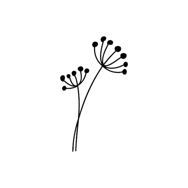 Doodle flor tatuaje contorno bocetos florales vector dibujado a mano colección de flores vintage
