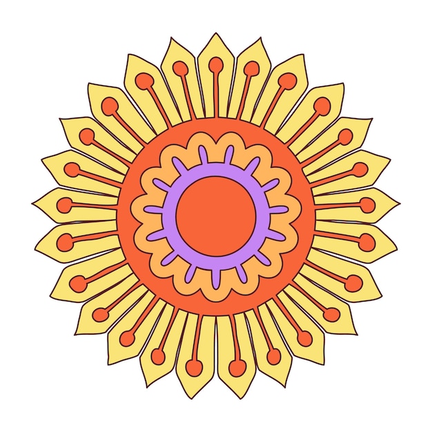 Doodle de flores de colores