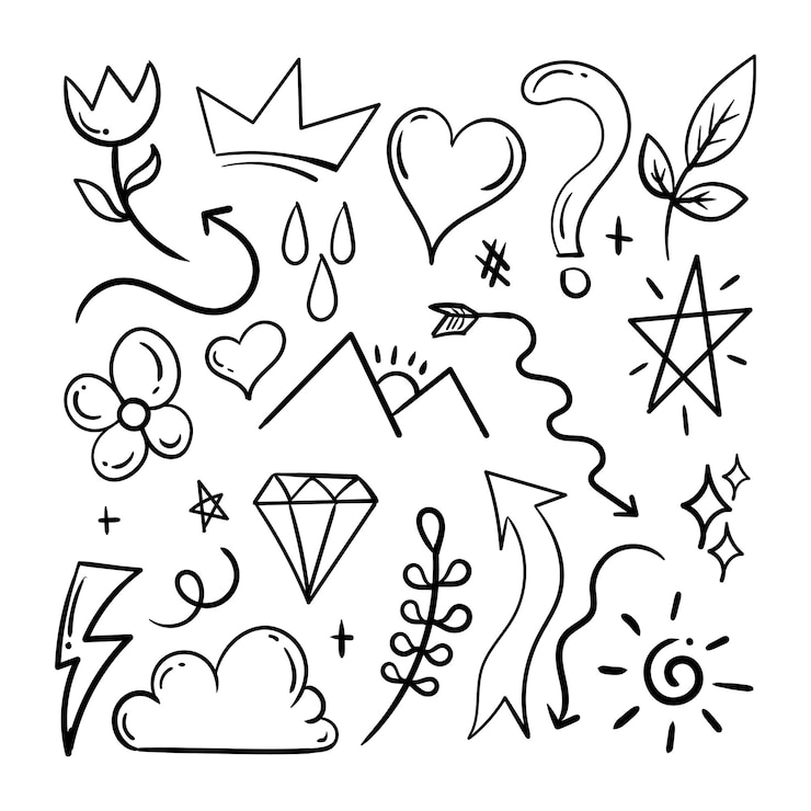 Vector doodle de garabato abstracto dibujado a mano vector premium