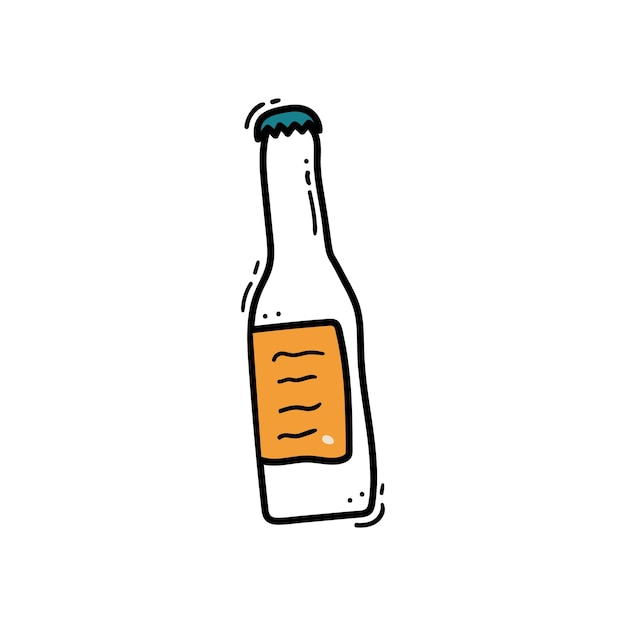 Vector doodle glass bottle ilustración vectorial dibujada a mano elemento de diseño para la barra de menú