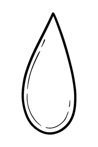 Vector doodle gota de agua lineal