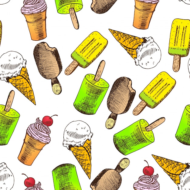 Doodle helado fondo transparente