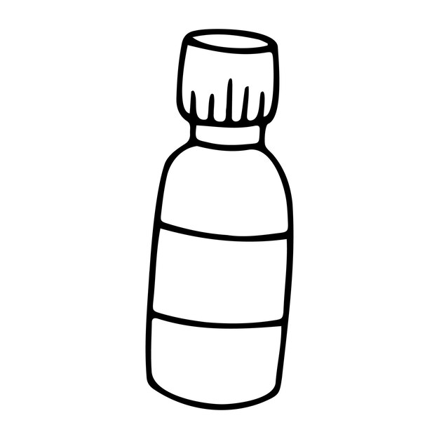 Doodle icono ampollas de un medicamento botella botella inyecciones medicamentos