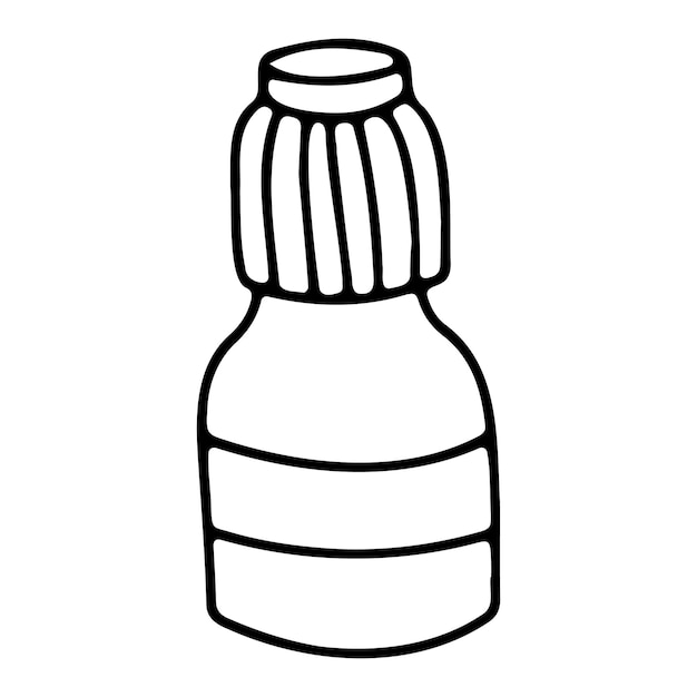 Doodle icono ampollas de un medicamento botella botella inyecciones medicamentos