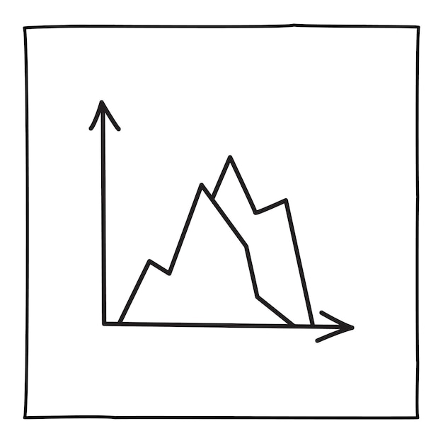 Doodle icono de gráfico gráfico o logotipo, dibujado a mano con una delgada línea negra. aislado sobre fondo blanco. ilustración vectorial