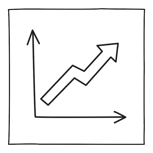 Doodle icono de gráfico gráfico o logotipo, dibujado a mano con una delgada línea negra. aislado sobre fondo blanco. ilustración vectorial