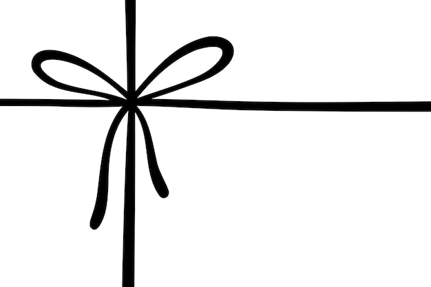 Doodle icono de línea de arco dibujado a mano Decoración del paquete de textura grunge pintada para la decoración de la caja de regalos de la boda