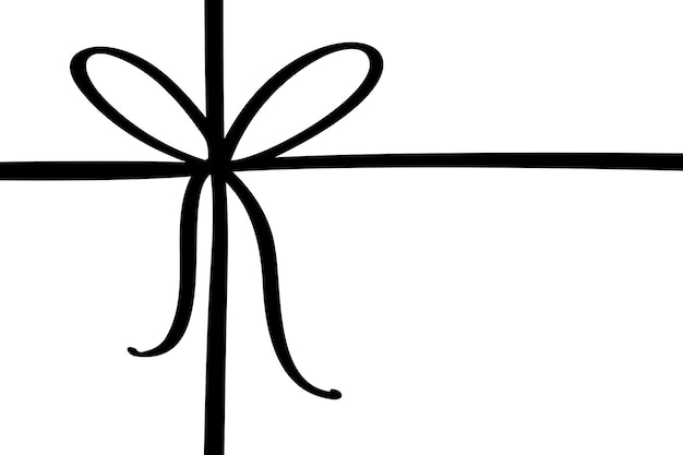 Doodle icono de línea de arco dibujado a mano Decoración del paquete de textura grunge pintada para la decoración de la caja de regalos de la boda
