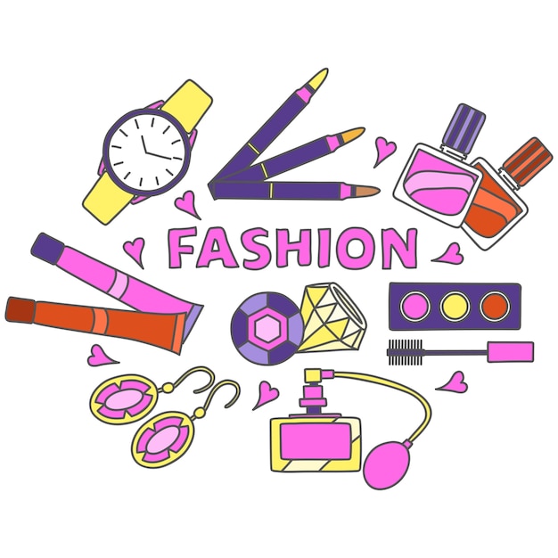 Doodle de icono de moda