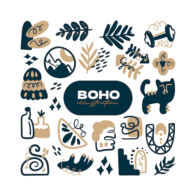 Doodle icono de vector abstracto boho