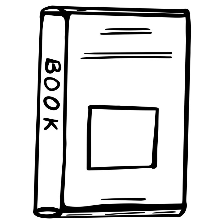 Vector doodle de libro dibujado a mano. estilo de arte lineal. estilo de dibujo lineal, diseño vectorial.