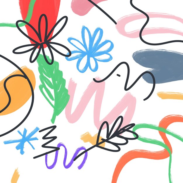Doodle linda línea para plantilla.