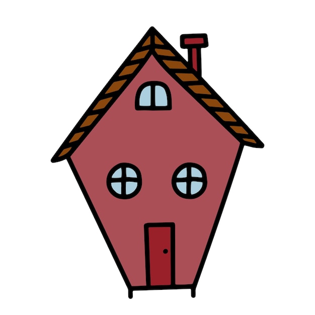 Doodle lindo dibujado a mano casas vector ilustración aislada