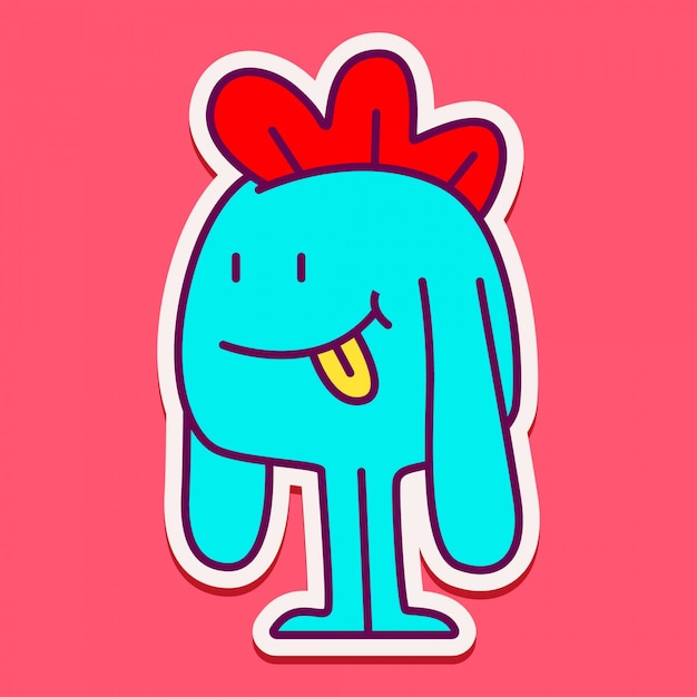 Doodle lindo personaje monstruo