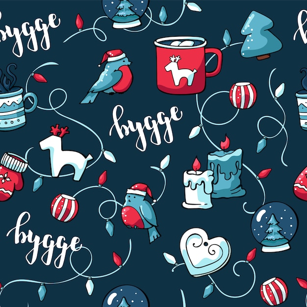 Doodle lindo telón de fondo de navidad