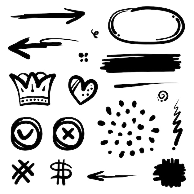 Doodle de línea delgada abstracta dibujado a mano en ilustración vectorial