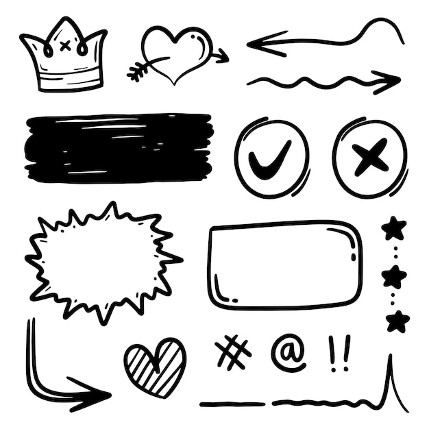 Doodle de línea delgada abstracta dibujado a mano en ilustración vectorial