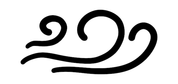 Doodle líneas de viento boceto de aire dibujado a mano molino de viento vector onda clipart