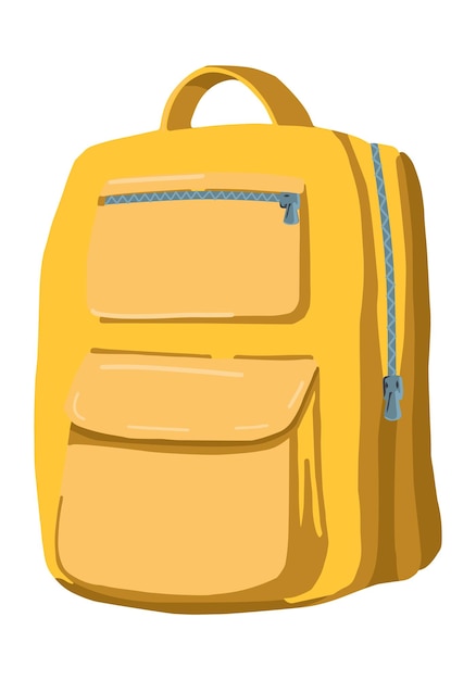 Doodle de mochila Ilustración vectorial de mochila escolar Regreso a la escuela estilo de dibujos animados clipart aislado sobre fondo blanco