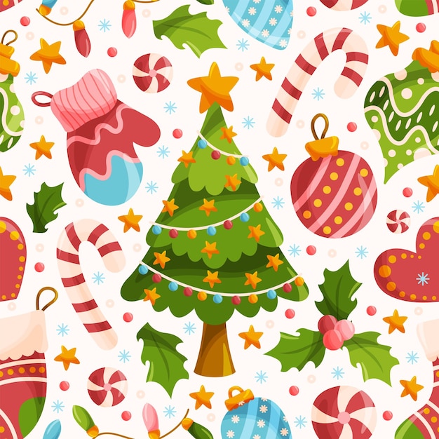 El Doodle de Navidad es un bonito fondo sin costuras.