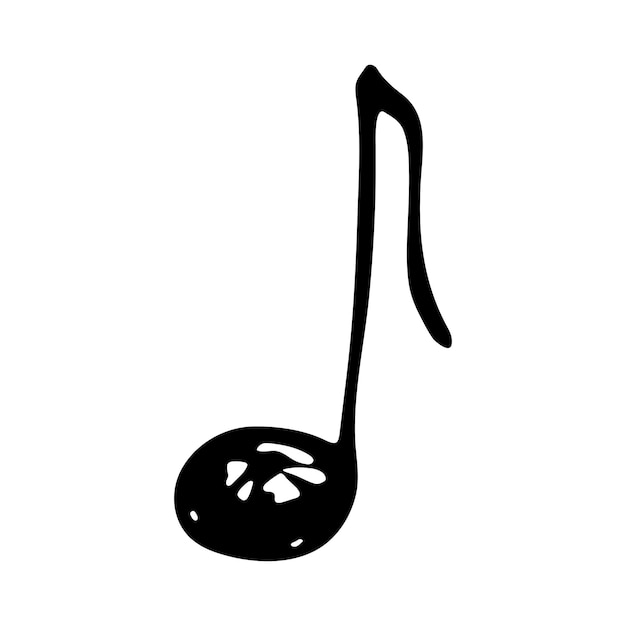 Doodle de nota musical Símbolo musical dibujado a mano Elemento único para el logotipo de decoración de diseño web impreso