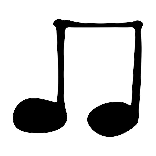 Doodle de nota musical Símbolo musical dibujado a mano Elemento único para el logotipo de decoración de diseño web impreso