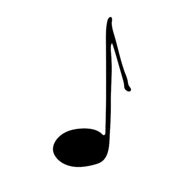 Doodle de nota musical Símbolo musical dibujado a mano Elemento único para el logotipo de decoración de diseño web impreso