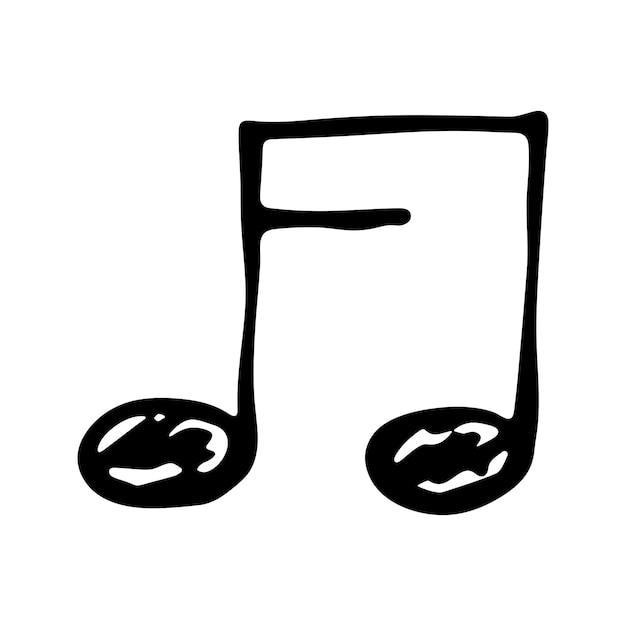 Doodle de nota musical Símbolo musical dibujado a mano Elemento único para el logotipo de decoración de diseño web impreso