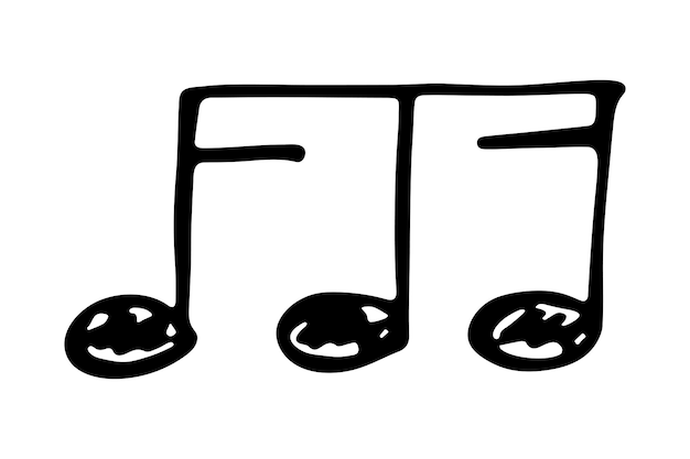 Doodle de nota musical Símbolo musical dibujado a mano Elemento único para el logotipo de decoración de diseño web impreso