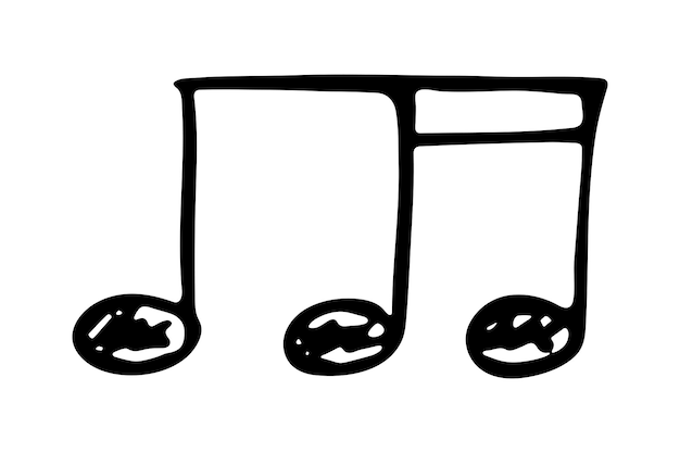 Doodle de nota musical Símbolo musical dibujado a mano Elemento único para el logotipo de decoración de diseño web impreso