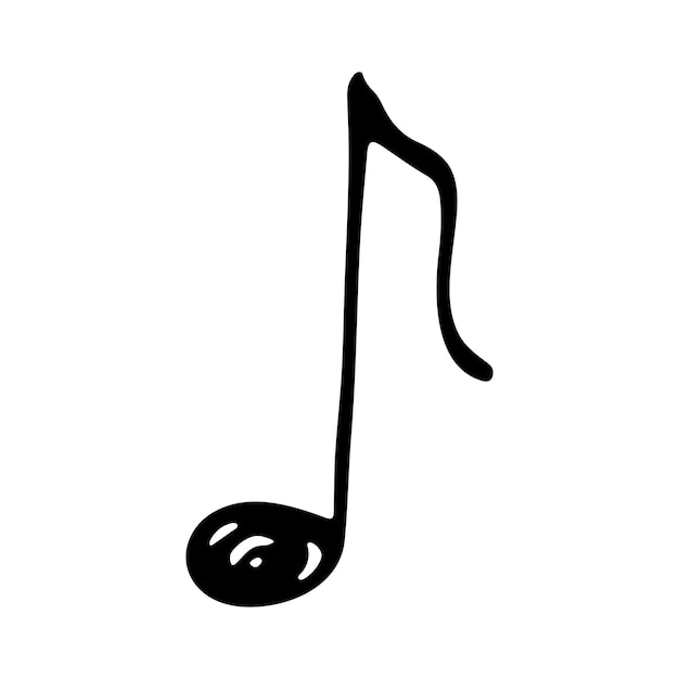 Doodle de nota musical Símbolo musical dibujado a mano Elemento único para el logotipo de decoración de diseño web impreso