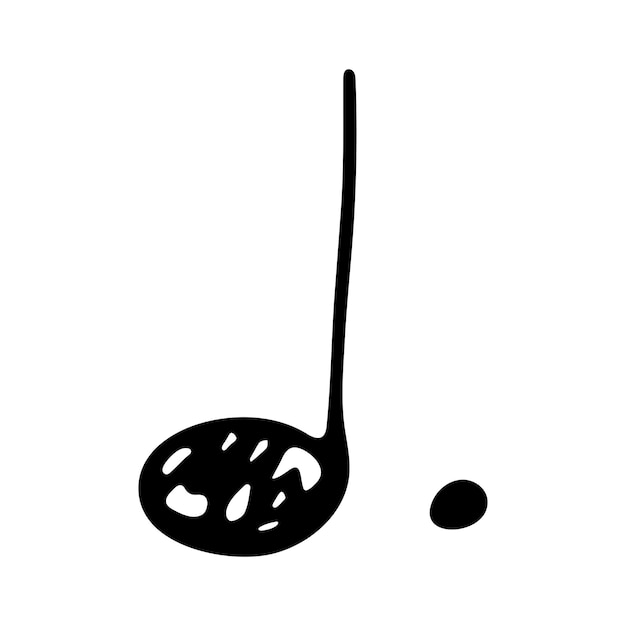 Doodle de nota musical símbolo musical dibujado a mano elemento único para el logotipo de decoración de diseño web impreso