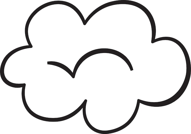 Doodle de nube de cielo