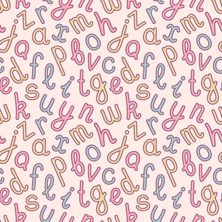 Vector doodle de patrones sin fisuras del alfabeto. fondo de escuela.