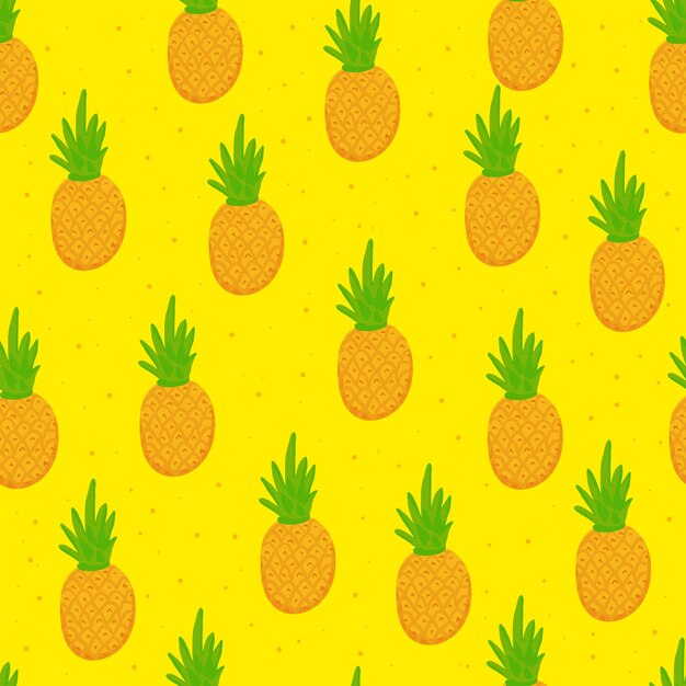 Doodle de patrones sin fisuras de la piña de verano