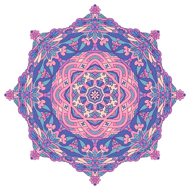 Doodle de patrones sin fisuras de vector Impresión de estilo folclórico psicodélico geométrico tribal étnico colorido. Arte de mandala.