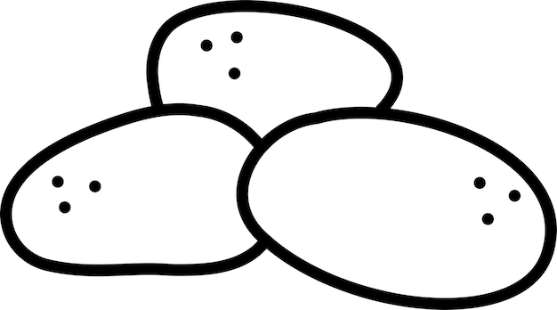 Doodle de piedras Lindas piedras azules Dibujos animados en blanco y negro ilustración vectorial